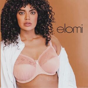 Elomi 34I Morgan EL4111 Underwire Banded Stretch Lace Bra - Ballet Pink